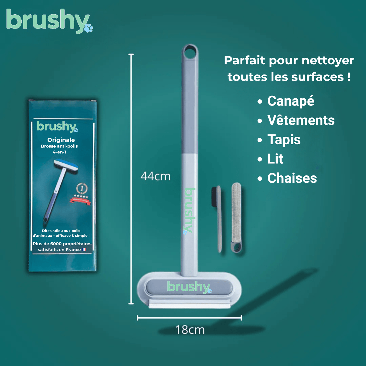 Brushy™- La Brosse Multifonctions Anti-poil est numéro 1 en 2025 !