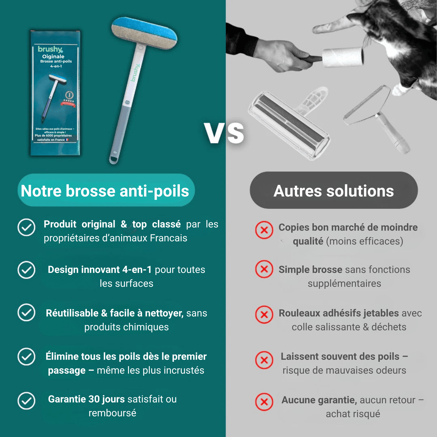 Brushy™- La Brosse Multifonctions Anti-poil est numéro 1 en 2025 !